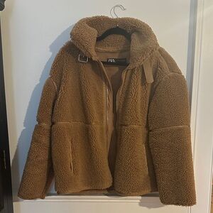 Zara Camel Fleece Jacket